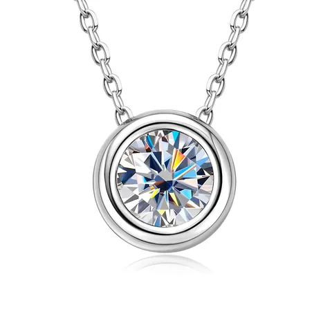14K Gold Gefüllte Kupfer Moissanit Blase Anhänger Halskette Minimalistische Geometrische Runde D Farbe Schmuck Für Damen Halsketten