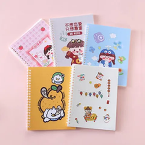 A5 Cartoon Release Paper Notebook Loose-leaf Coil Hand Ledger Double-sided Thickened Sticker Storage Book Kawaii Stationery Collection Album For Girls
