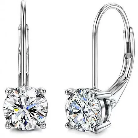 D-Farbe Moissanit 14K Gold Gefüllt Vier Klauen Solitär Leverback Ohrringe Für Damen Luxus Mode Schmuck Ohrstecker