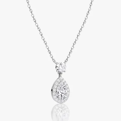Elegante Collana Con Ciondolo In Moissanite A Forma Di Goccia D'Acqua Per Donna Placcata Oro 14K Rame Halo Gioielli Moda