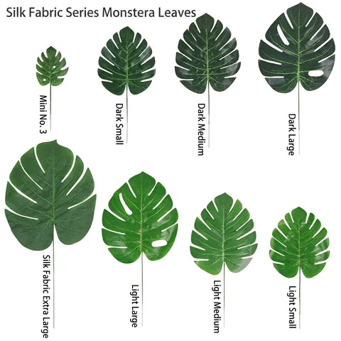 Künstliche Monstera Blätter Seide Kunststoff Beschichtet Tropische Palme Blatt Für Haus Hochzeit Hawaii Party Dekoration Grün Künstliche Pflanze