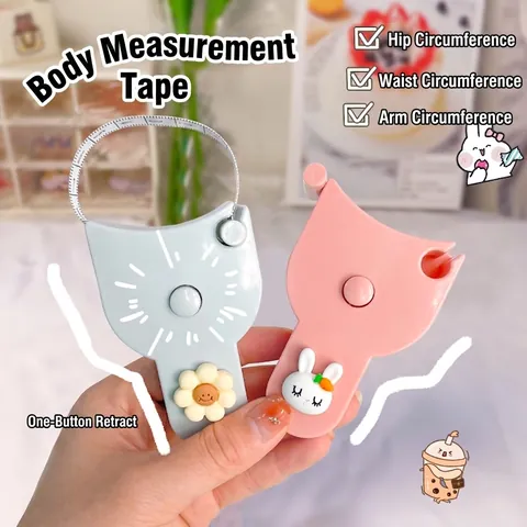 Cute Cartoon Body Measuring Tape Portable Retractable Waist Chest Circumference Measurement Ruler Fitness Plastic Measuring Tool