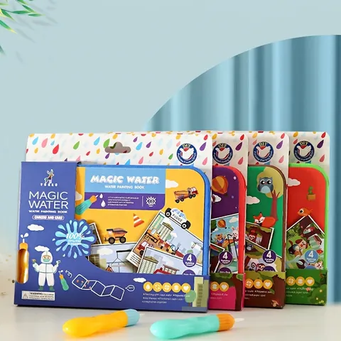 Magic Water Drawing Book Kit For Kids Reusable Doodling Coloring Book With Pen Educational Toy For Preschool Children Gift