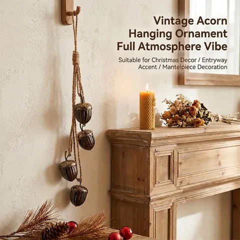 Campane Di Natale In Metallo Vintage A Forma Di Pigna Decorazione Appesa Con Corda Di Juta Ornamenti Rustici Per Camino Casa