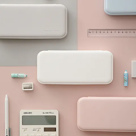 Minimalistische Effen Mat Kunststof Etui Grote Capaciteit Waterdichte Multifunctionele Bureau Opbergdoos Student Kantoorbehoeften Organizer