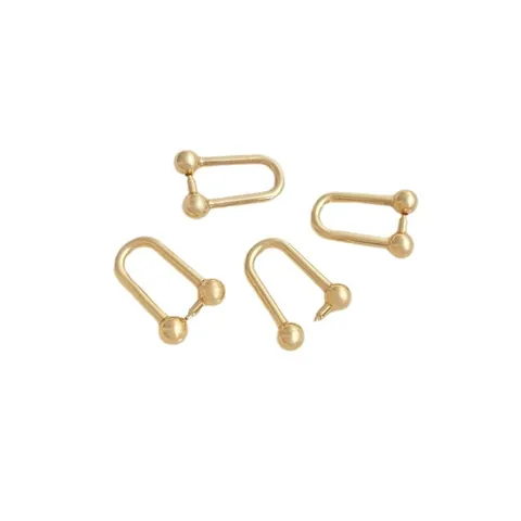 Copper 14K Gold Filled U-Shaped Clasp Connector Pendant Jewelry Making Findings Horseshoe Clasp DIY Earring Necklace Clasp