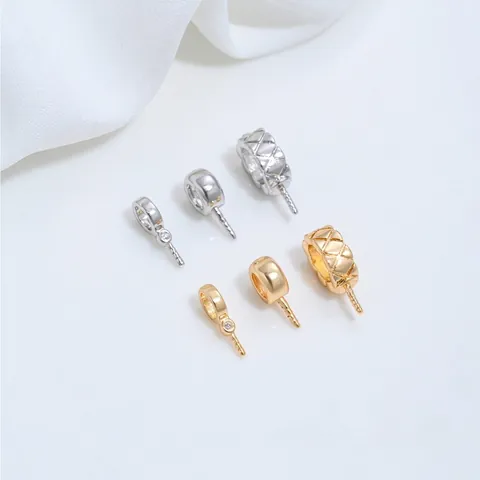 Messing 14K Verguld Ruitpatroon Strass Ronde Hanger Kap Lege Zetting DIY Sieraden Maken Ketting Accessoires Voor Vrouwen