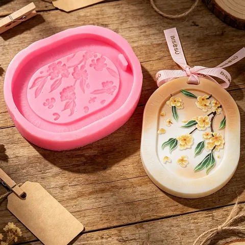Ovale Bloem Siliconen Vorm Voor DIY Aromatherapie Waskaart Gips Hanger Auto Diffuser Zeep Huis Decoratie Knutselbenodigdheden