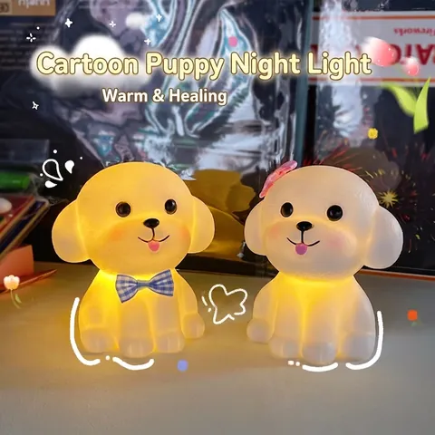 Cartoon Hund Pilz Nachtlicht Batteriebetrieben Atmosphäre Nachttischlampe Tischdekoration Schlafzimmer Kinderzimmer Geschenk