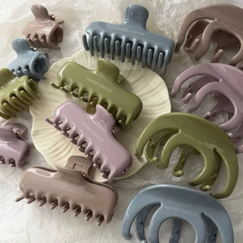 Eenvoudige Melk Koffie Serie Haarklem Mat Glanzend Plastic Haai Clip Grote Kleine Maat Voor Vrouwen Dik Haar Accessoires Hand Gemaakt