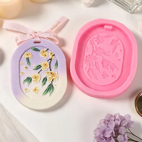 Ovale Bloem Siliconen Vorm Voor DIY Aromatherapie Waskaart Gips Hanger Auto Diffuser Zeep Huis Decoratie Knutselbenodigdheden