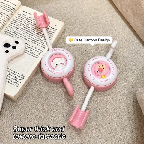 Cartoon Animal Shower Head Holder No-Drill Adjustable Wall Mount Bathroom Sprayer Bracket With Hook Rabbit Pig Bear Monkey Shape Organizer