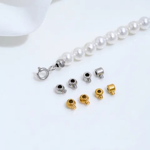 Stainless Steel Jewelry Positioning Buckle End Clasp For DIY Bracelet Necklace Making Connection Findings Gold Silver Plated