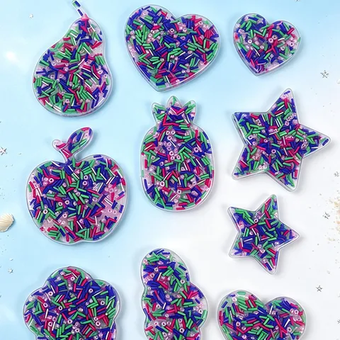 Sensory Silicone Fidget Toy For Skin Picking Anxiety Relief Multiple Shapes Embedded Beads Stress Relief Toy For Adults Kids