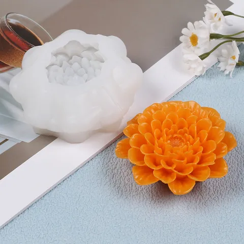 3D Simulierte Lotus Silikonform Für DIY Duftkerze Gips Seife Dekoration Handgemachte Lotusblume Harzform Wohnkultur