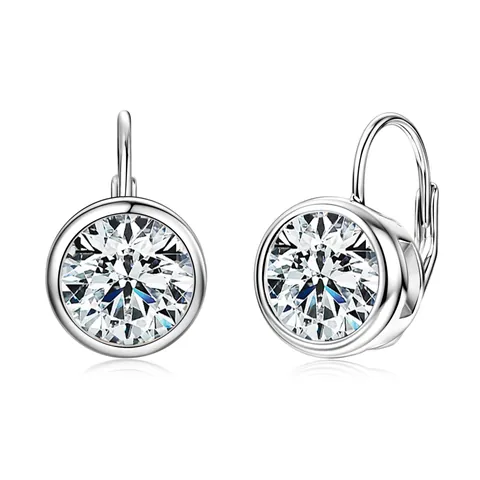 925 Sterlingsilber Moissanit Klappbügel Ohrringe D Farbe VVS1 Moissanit Diamant Ohrstecker Mode Schmuck Mit GRA
