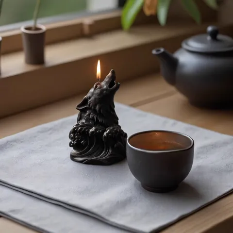 Wolf Head Wave Shape Silicone Candle Mold DIY Aromatherapy Sculpture Ornament Art Style Interior Decoration Making Silicone Mold