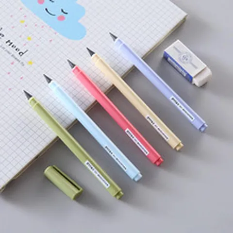 Eternal Inkless Pencil Macaron Color HB Lead Replaceable Tip For Student Writing Art Drawing Office School Supplies Gift