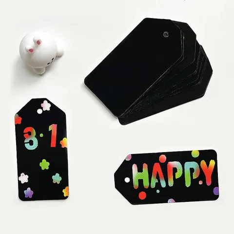DIY Rainbow Scratch Art Bookmark Colorful Gift Tags With Bamboo Sticks And Ropes Creative Craft For Kids Party Favor