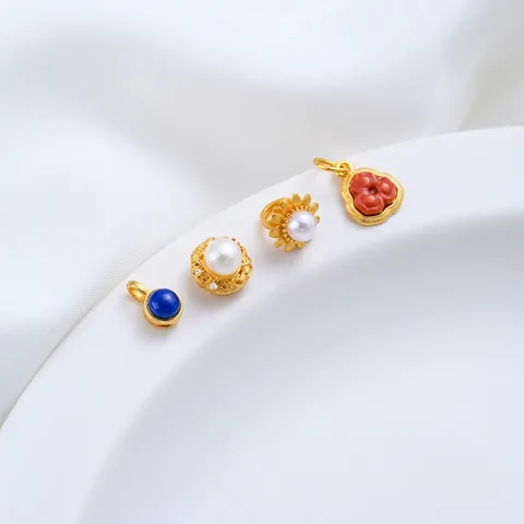 24K Verguld Messing Lotus Hanger Kraal Künstliche Parel Ingelegde Steen Hangers Voor DIY Sieraden Maken Handgemaakte Accessoires