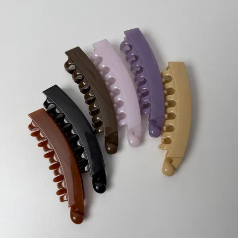 Moderne Macaron Kleur Bananenclip Antislip Getande Paardenstaarthouder PC Geschilderde Haarspeld Voor Dames Mode Accessoires