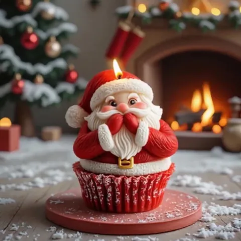 Molde de Silicona de Navidad Papá Noel Reno Árbol Herramienta DIY para Hacer Velas de Aromaterapia Decoración del Hogar Artesanía