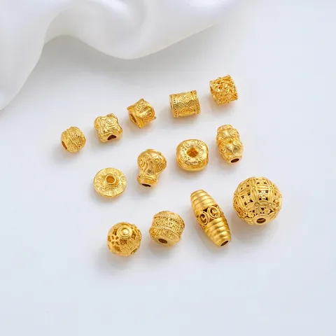 24K Verguld Messing Opengewerkte Tussenkralen Klaver Kalebas Wolk Blad Patronen Sieraden Maken Accessoires Voor DIY Armbanden