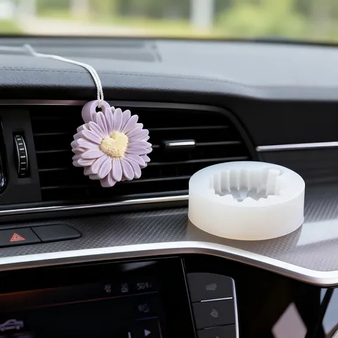 Gänseblümchen Herz Silikonform Für DIY Handgefertigte Aromatherapie Auto Anhänger Seife Harzguss Form Blume Backwerkzeug