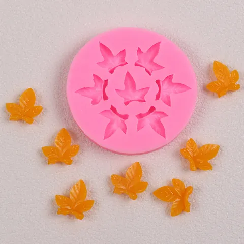 Moule en Silicone Feuille d'Érable pour Fondant Rond Multi Cavités Décoration Gâteau Chocolat Bricolage Outil de Pâtisserie
