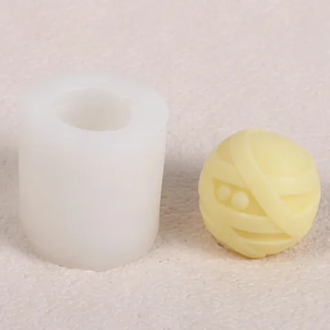 Stampo in Silicone a Forma di Palla di Mummia Benda Halloween Candela Fai da Te Gesso Resina Epossidica Sapone Fatto a Mano Stile Moderno