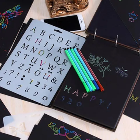 DIY Hollow Drawing Stencil Template For Scrapbook Album Multi-pattern Butterfly Letter Painting Tool School Art Supply
