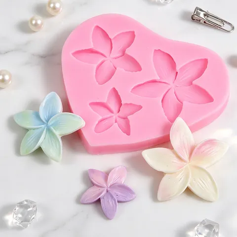 Heart Silicone Mold Flower Shape Daisy Pattern Cake Decoration DIY Craft Resin Mold Gypsum Plaque Baking Tool Pink Jewelry Accessories Mold