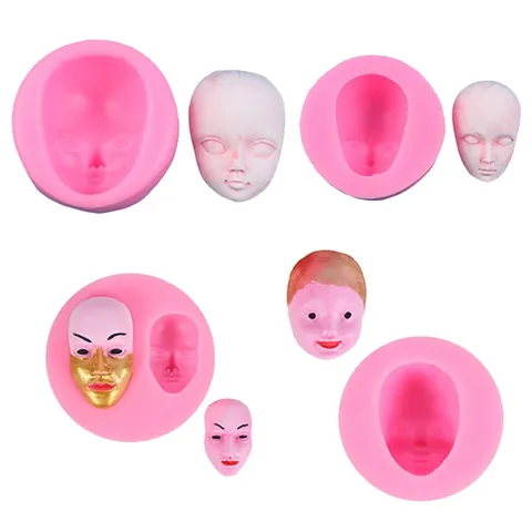 Stampo in Silicone a Forma di Maschera di Viso Umano per Decorazione di Torte al Cioccolato Fondente Fai da Te Produzione di Sapone per Aromaterapia