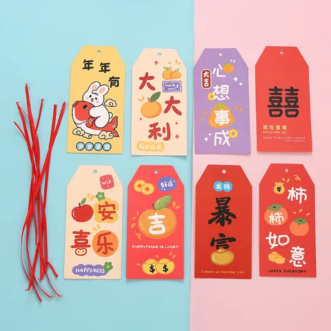 Creative Inspirational Paper Bookmarks With Ribbons Cute Good Luck Hanging Tags For Reading Office School Supplies Students Gift