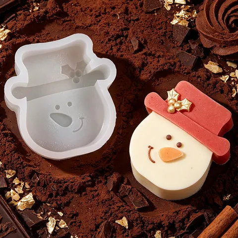 Christmas Snowman Head Silicone Mold For DIY Handmade Candle Soap Plaster Aromatherapy Ornaments Snowman Face Resin Casting Mold