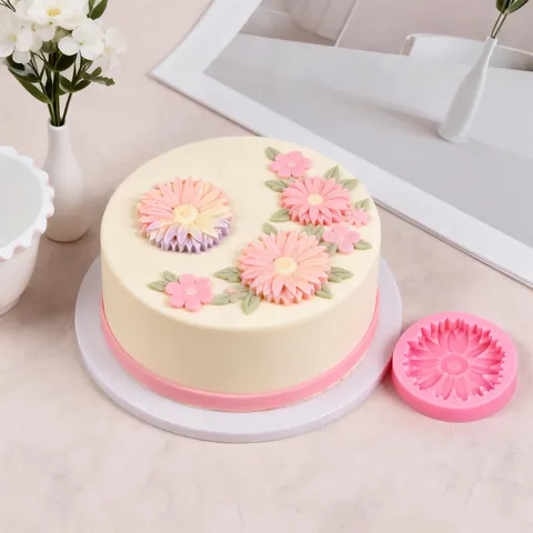 Daisy Sun Flower Shape Silicone Mold For Fondant Cake Chocolate Decoration Aromatherapy Wax Tablet Mooncake Cookie Baking Mold