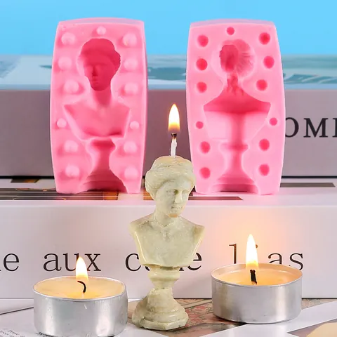 DIY Classical European Portrait Silicone Mold For Scented Candle Gypsum Desktop Ornament Making Retro Figure Bust Sculpture Mold