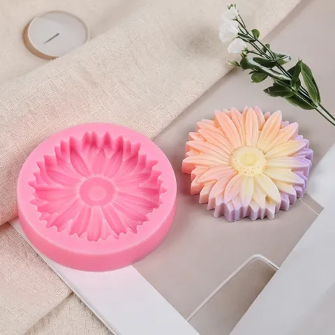Daisy Sun Flower Shape Silicone Mold For Fondant Cake Chocolate Decoration Aromatherapy Wax Tablet Mooncake Cookie Baking Mold