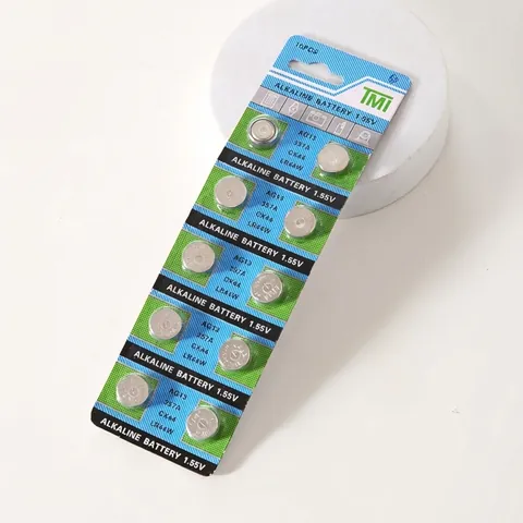 Night Light Accessories AG10 LR44 Button Cell Battery 10pcs Set Transparent PVC Gift Bag With White Window Paper Packaging Raffia Filler