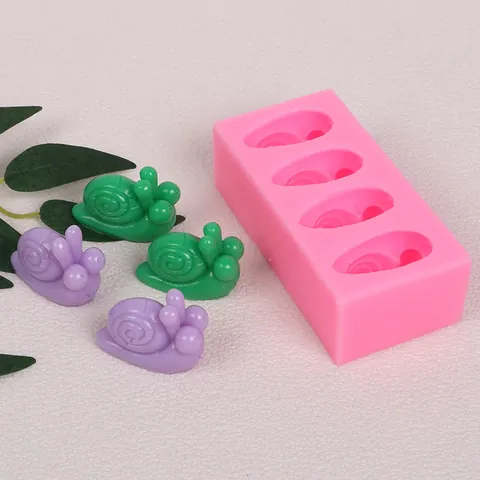 Slak Siliconen Vorm Voor Chocolade Bakken Ijsblokjes Taart Decoratie Handgemaakte Zeep Gips Pop Wasdeeltjes DIY Dierenvorm Roze Vorm