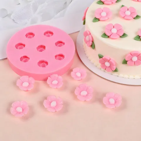 Cherry Blossom Silicone Mold Multi-Cavity Pink Flower Resin Mold For DIY Phone Case Decoration Nail Art Accessories Craft Tool