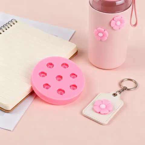Cherry Blossom Silicone Mold Multi-Cavity Pink Flower Resin Mold For DIY Phone Case Decoration Nail Art Accessories Craft Tool