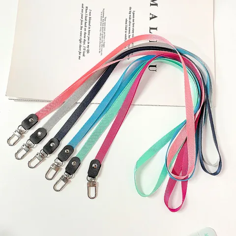 Minimalist Polyester ID Card Lanyard With Metal Alloy Flat Hook For Student Bus Card Badge Holder Office Neck Strap
