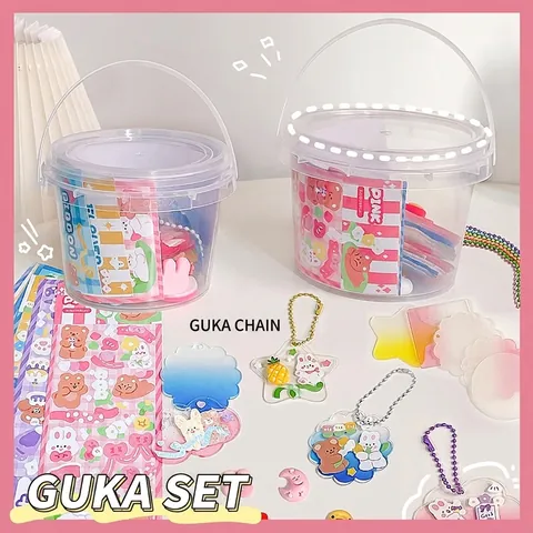 DIY Guka Sticker Set For Kids Cute Cartoon Animal Acrylic Keychain Making Kit Educational Scrapbooking Stickers Decoration Material Gift