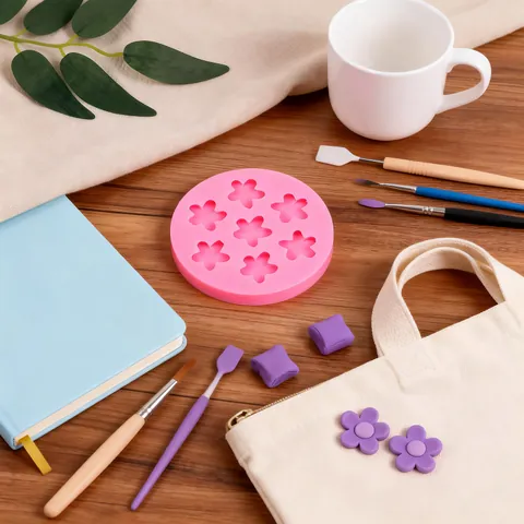 Flower Shaped Silicone Mold DIY Resin Clay Plaster Fondant Cake Decorating Mold Modern Simple Flower Pattern Bakeware Accessory