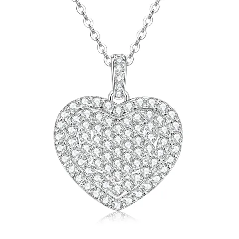 14k Vergulde Hart Hanger Halsketting Koper Zirconia Pavé Strass Zoet Lichte Luxe Sleutelbeen Ketting Sieraden Vrouwen