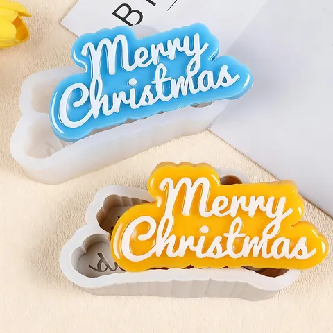 DIY Merry Christmas Αγγλικό Γράμμα Σιλικόνη Καλούπι για Σοκολάτα Αρωματικό Κερί Διακοσμητικό Κατασκευή Κέικ Ζαχαροπλαστική Εργαλείο Διακόσμησης