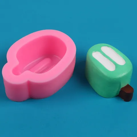 Ice Cream Popsicle Silicone Mold For DIY Handmade Aromatherapy Gypsum Chocolate Bar Soap Making Silicone Baking Mold Tool Pink
