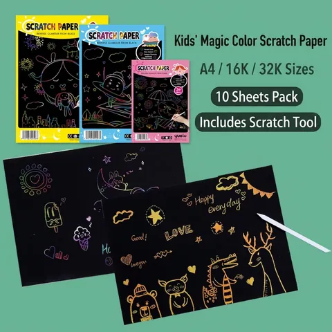 Set Fai da Te di Carta per Graffiti Magici per Bambini Arcobaleno Oro Sfumatura Carta da Disegno Con Penna per Divertimento Artistico Creativo
