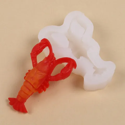 DIY 3D Simulation Lobster Silicone Mold For Mousse Cake Styling Dessert Baking Creative Hotel Dish Plating Creative Tool White